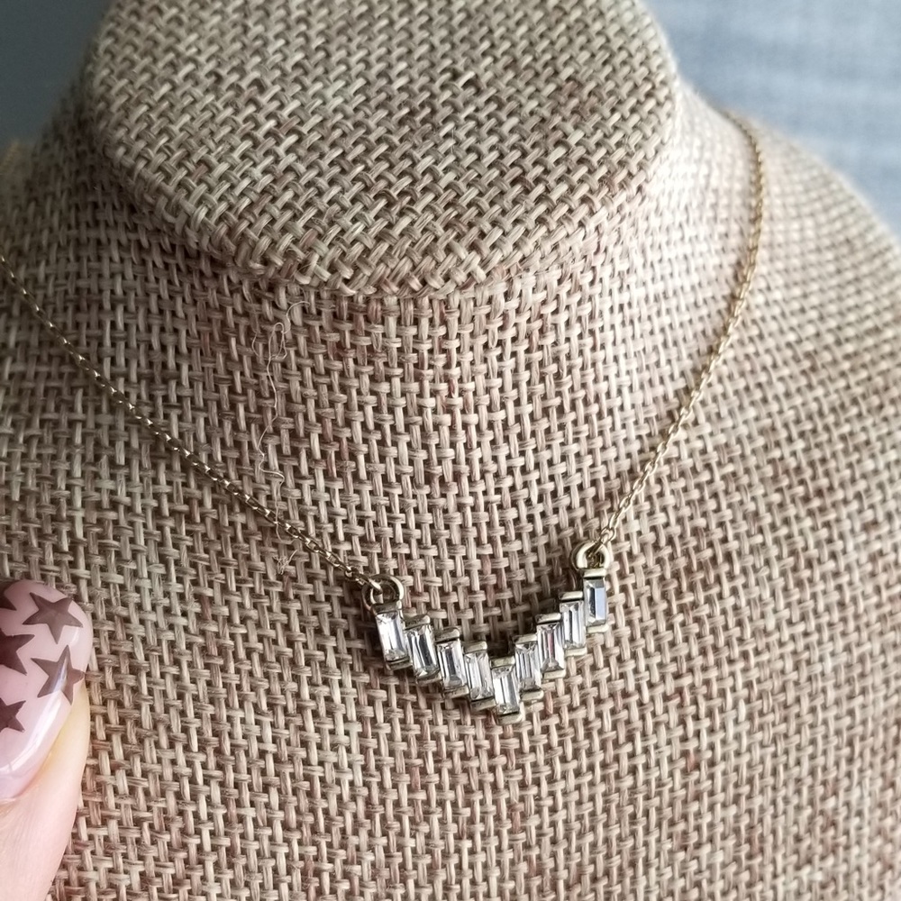 Crystal Gold Arrow Necklace